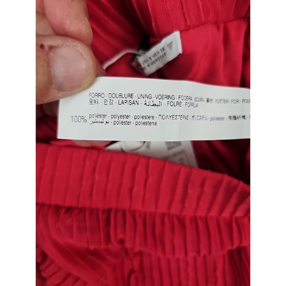 Zara Women's Small Pink Pants Pleated Ruffled Flare Elastic Waistband BOHO - Picture 7 of 12